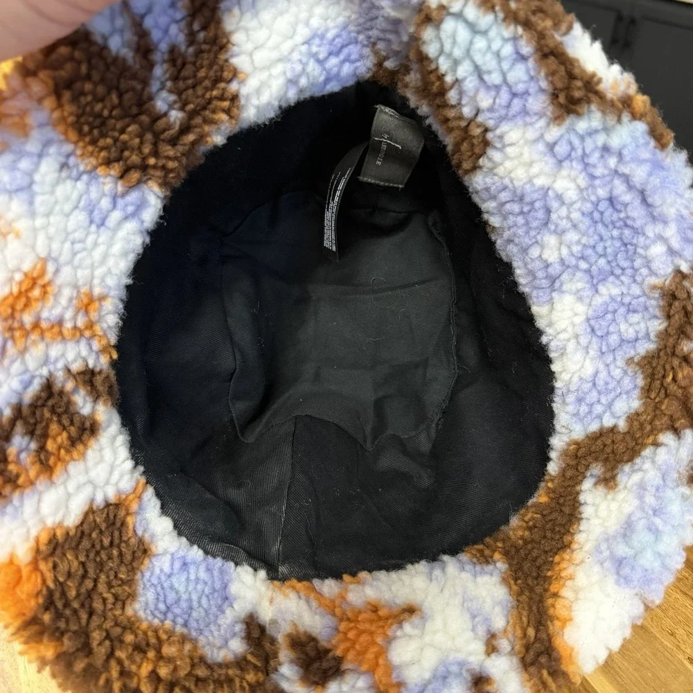 Anthropologie Faux Fur Bucket Hat Multicolor